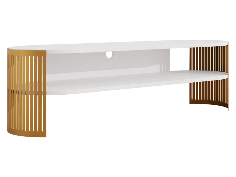 Szafka RTV MIRJAN 24 owalna Fikoli Złoty złoty/biel arktyczna 1 szt.