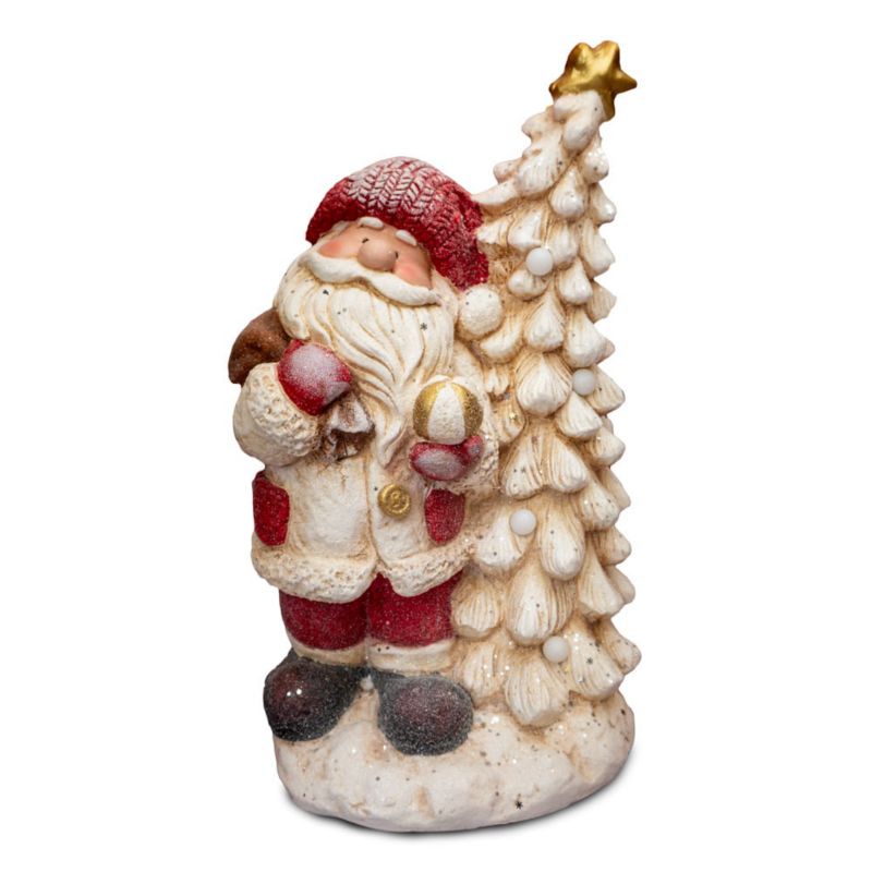 Figurka dekoracyjna Mikołaj z choinką, Solis Decor by Aleksandra Sobota, 49 cm, 1 szt.
