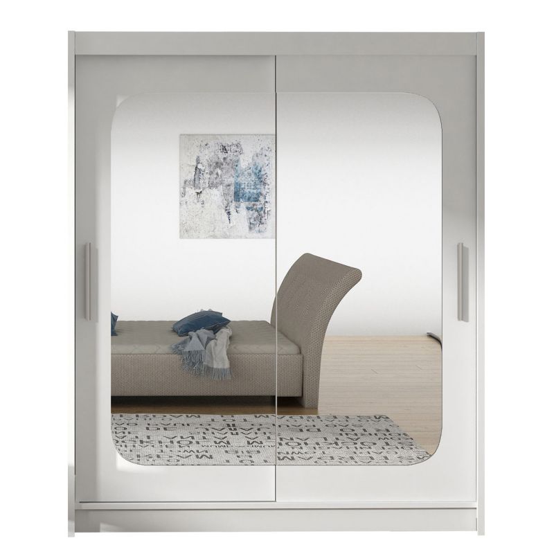 Szafa MIRJAN 24 z drzwiami przesuwnymi Presto XII biały/lustro 1 szt.