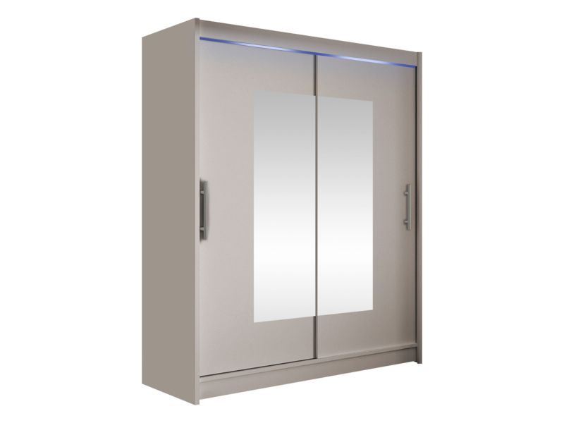 Szafa MIRJAN 24 z drzwiami przesuwnymi Presto III z oświetleniem RGB kaszmir/lustro 1 szt.