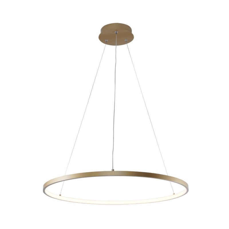 Lampa wisząca Zuma Line Breno złoto-biała nowoczesna okrągła ring 60 cm wbudowany LED 28W 1 szt.