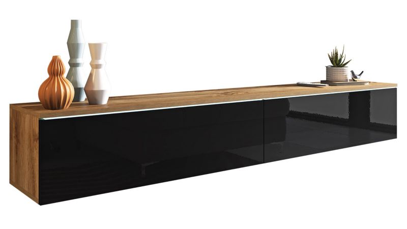 Szafka RTV MIRJAN 24 D180 wotan/czarny połysk 1 szt.