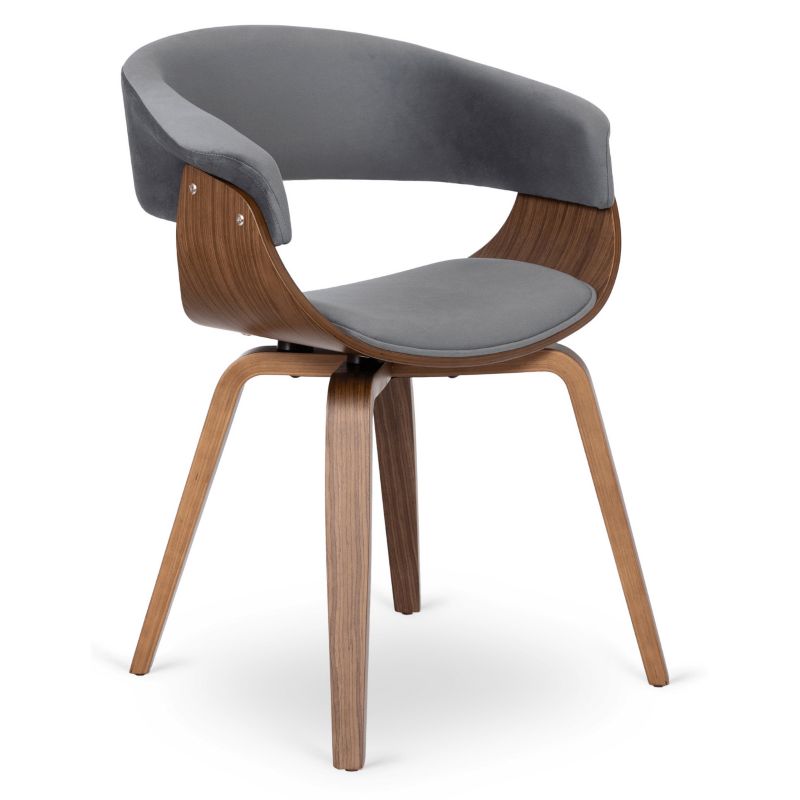 Krzesło Mebel Elite GARY Drewniane Gięte Kuchenne Do Salonu Jadalni Szary Orzech 1 szt