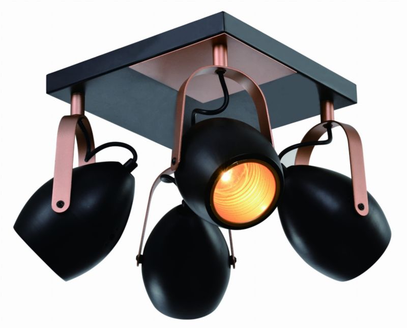 Lampa sufitowa Candellux Anica czarno-miedziana 4 x E14 x 40W wym: 32 x 32 cm - 1 szt.
