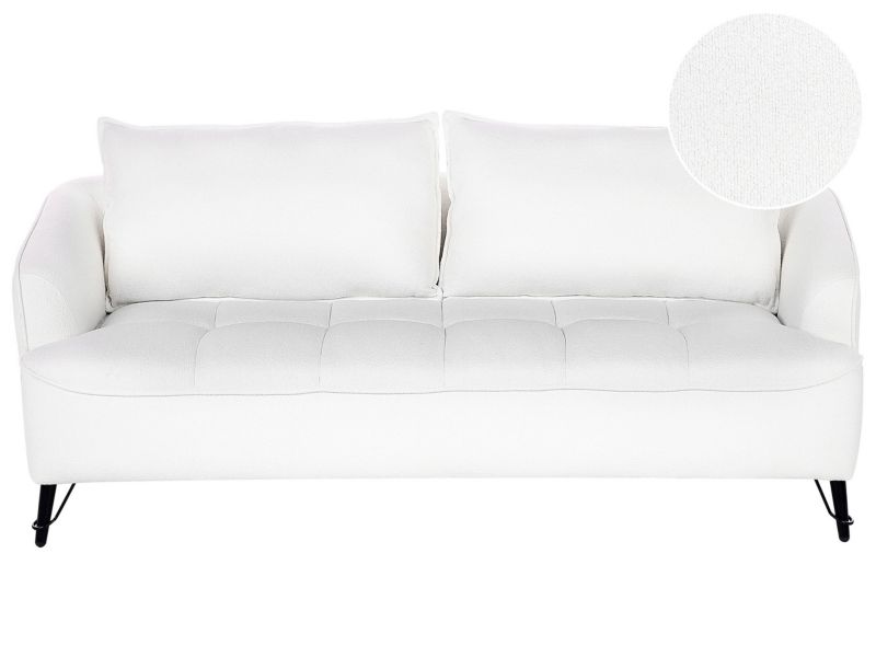 Sofa 3-osobowa boucle biała Hobro 1 szt.