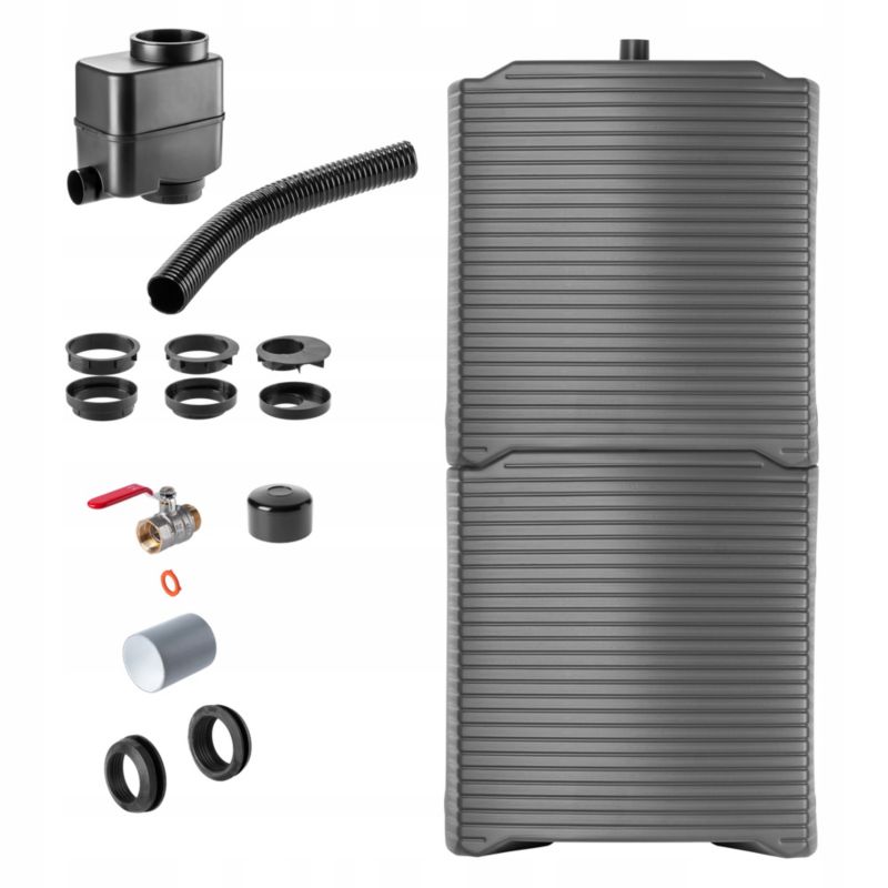 Zbiornik Na Deszczówkę KADAX 250L Wodę Deszcz Beczka Plastikowa modułowy Zestaw 1szt.