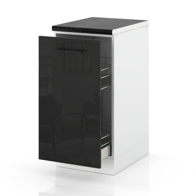 Szafka Kuchenna Hurtownia-Mebli Stojąca Cargo D40 CARGO sPremium 40cm Biały Mat Czarny Połysk 40x52x85 cm 1szt.