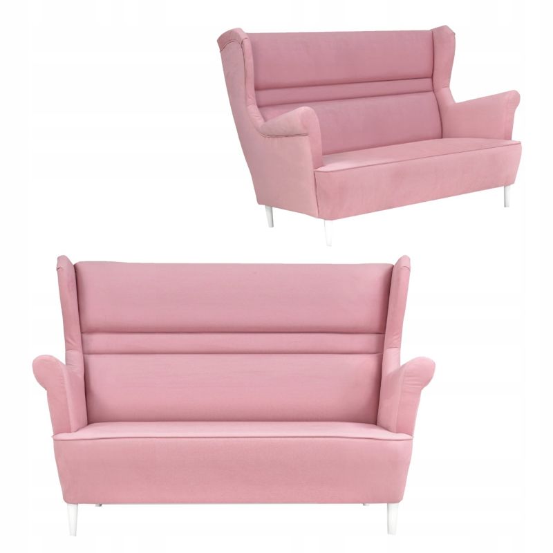 Sofa uszak do salonu nierozkładana Family Meble Zoja pudrowy róż 1szt