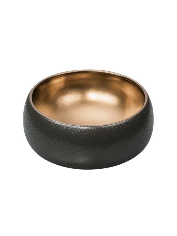 Umywalka nablatowa Uptrend CELIA okrągła czarno-złoty mat, z ozdobną fakturą strukturalną 1 szt.