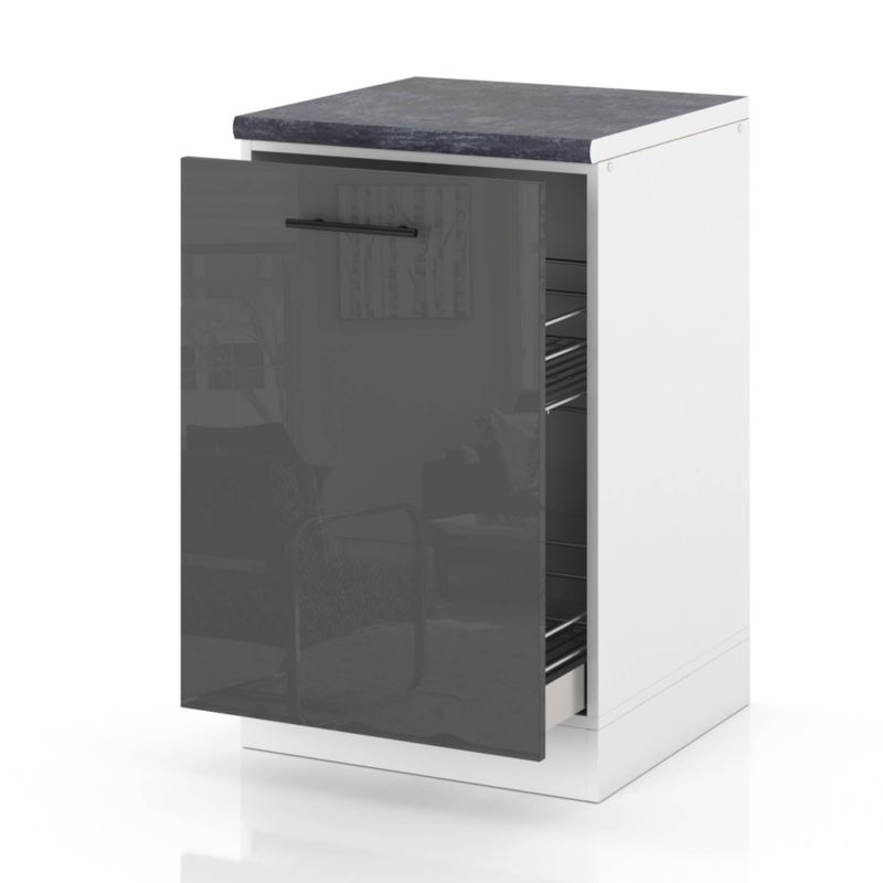 Szafka Kuchenna Hurtownia-Mebli Stojąca Cargo D50 CARGO sPremium 50cm Biały Mat Szary Połysk 50x52x85 cm 1szt.