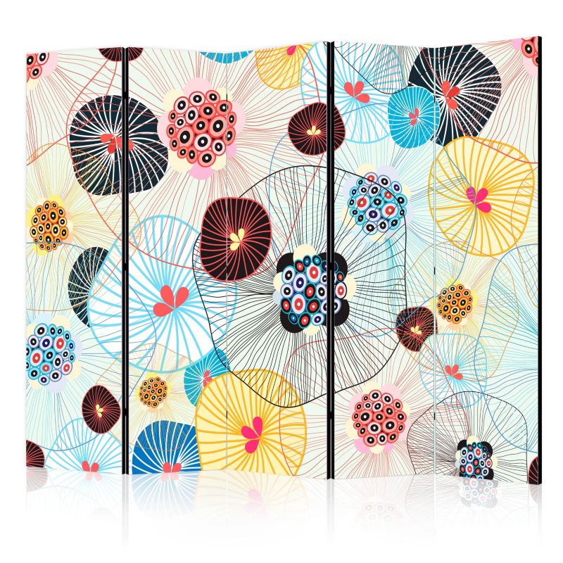 Parawan dwustronny Artgeist Kwiaty 225x172 cm Kwiaty 1 szt