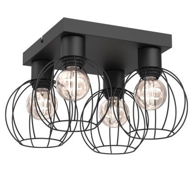 Lampa sufitowa wisząca Luminex Laps 2213 czarny mat industrialna 4xE27 x 15W 1 szt.