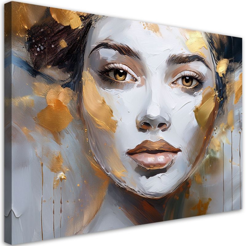 Obraz do salonu nowoczesny Feeby Portret kobiety w złocie 60x40cm 1szt
