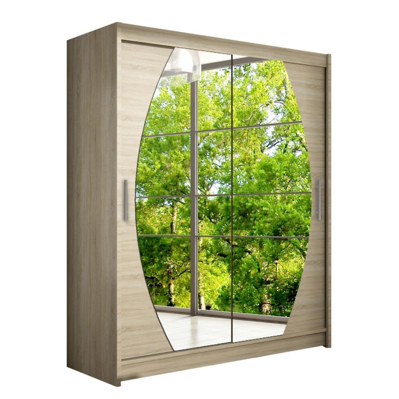 Szafa MIRJAN 24 z drzwiami przesuwnymi Presto VIII dąb sonoma/lustro 1 szt.