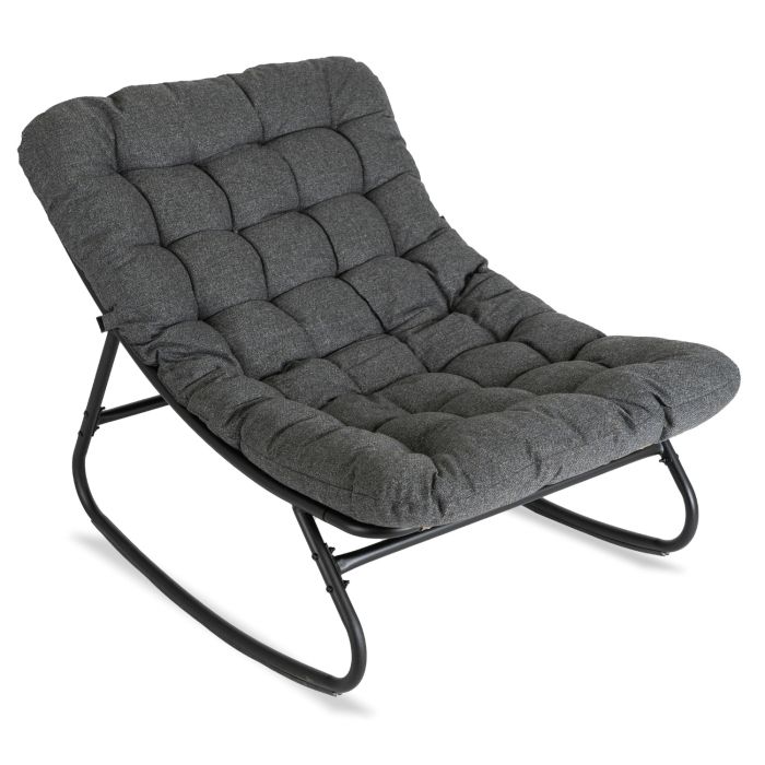Fotel Leżak Mebel Elite AURORA Ogrodowy Bujany Bujak Leżanka Do Salonu Na Taras Szary 1 szt