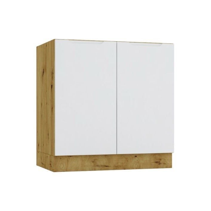 Szafka pod zlew Stolkar ISABEL D80ZL szary mat/dąb artisan 1 szt