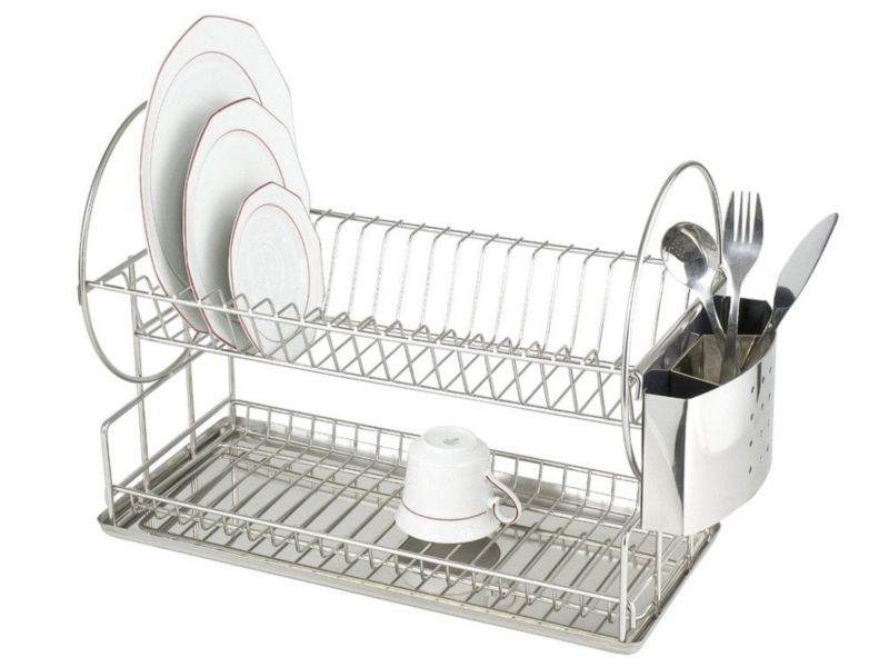 Suszarka do naczyń Wenko 2w1 szary/srebrny 49cm, stal nierdzewna, 1 szt.