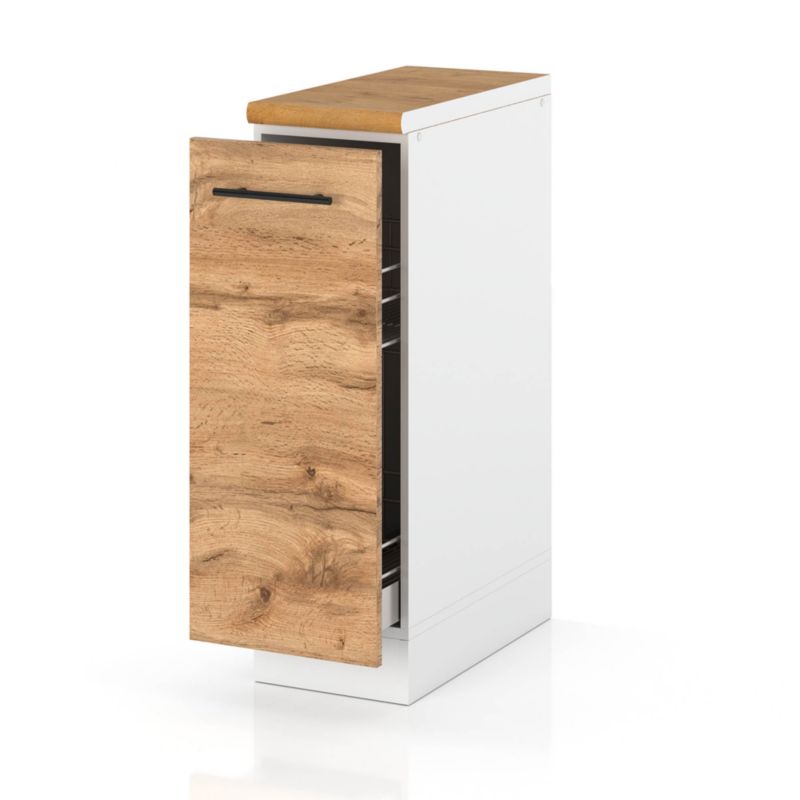 Szafka Kuchenna Hurtownia-Mebli Stojąca Cargo D20 CARGO sPremium 20cm Biały Mat Dąb Wotan 20x52x85 cm 1szt.