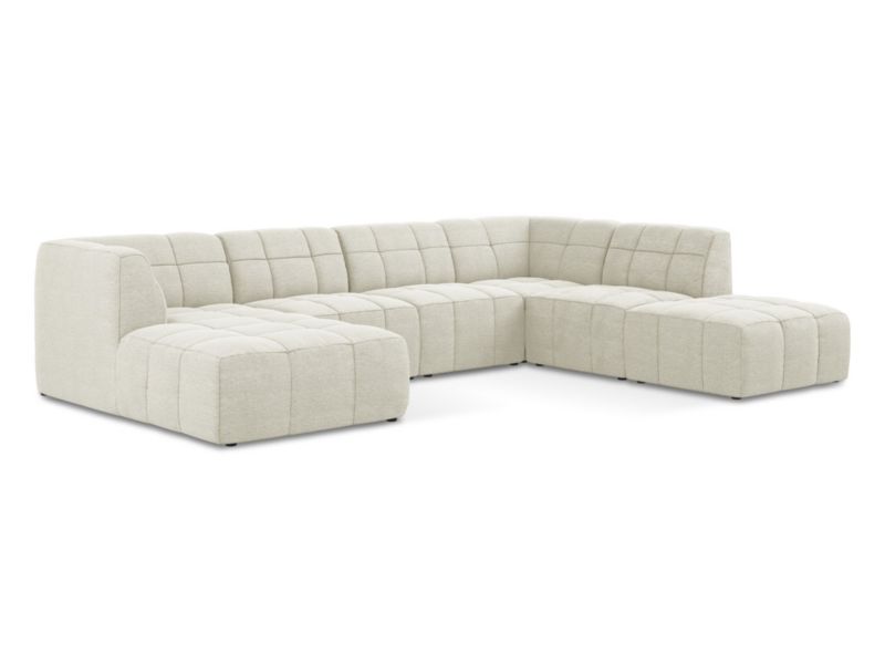 Sofa panoramiczna LaMiaSofa GRADO z tkaniny bouclé 341x240 cm piaskowy 1 szt.