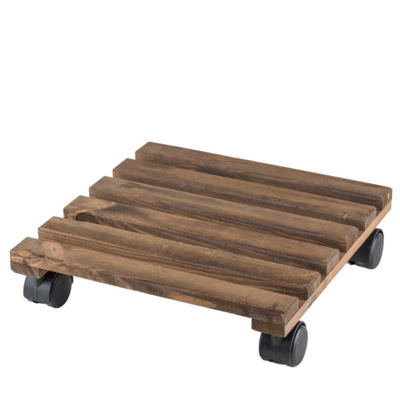 Podstawka na kwiaty na kółkach Direct Home and Garden kwadratowa brązowa 1 szt.