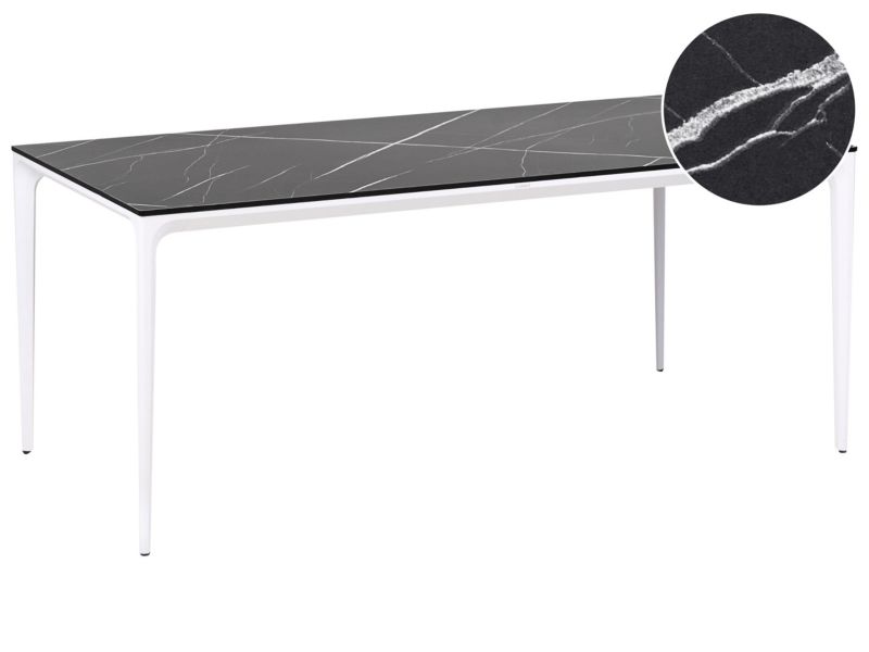 Stół ogrodowy Sovareto 180 cm 90 cm Efekt marmuru Czarny marmur 1 szt.