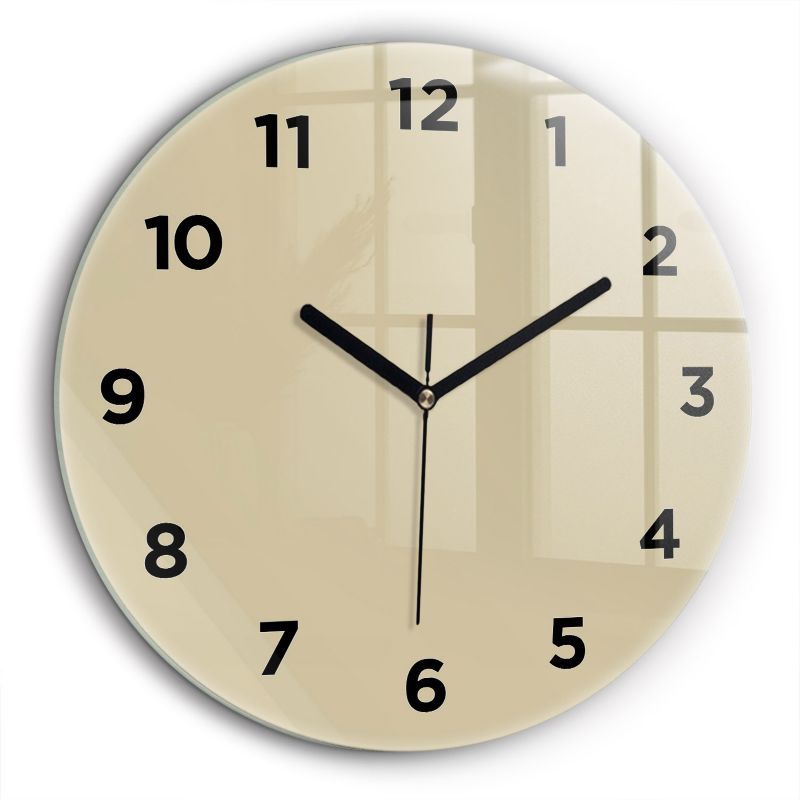 Zegar z czarnymi wskazówkami Wallfluent fi60 cm Beżowy 1 szt.