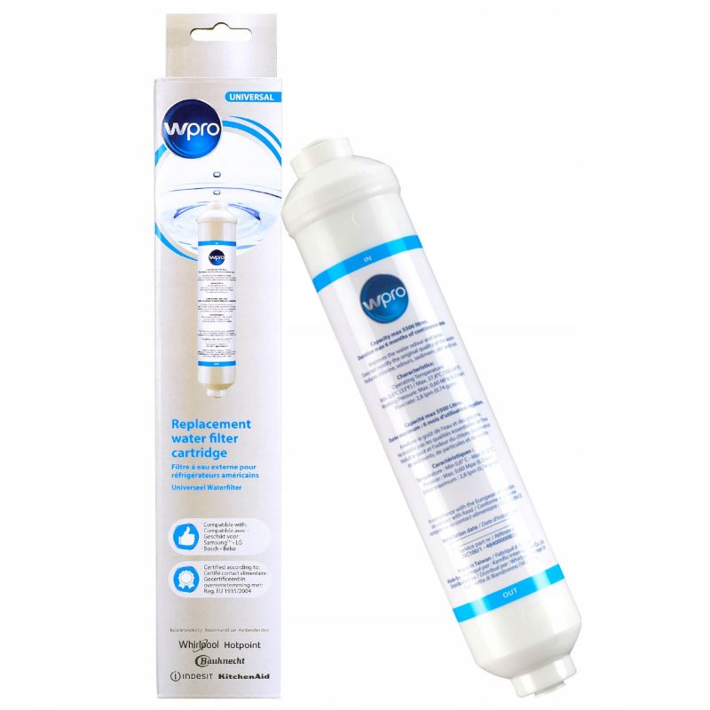 Filtr wody, WPRO, do lodówek Side By Side LG Samsung, węglowy, zewnętrzny, zamiennik, 1szt