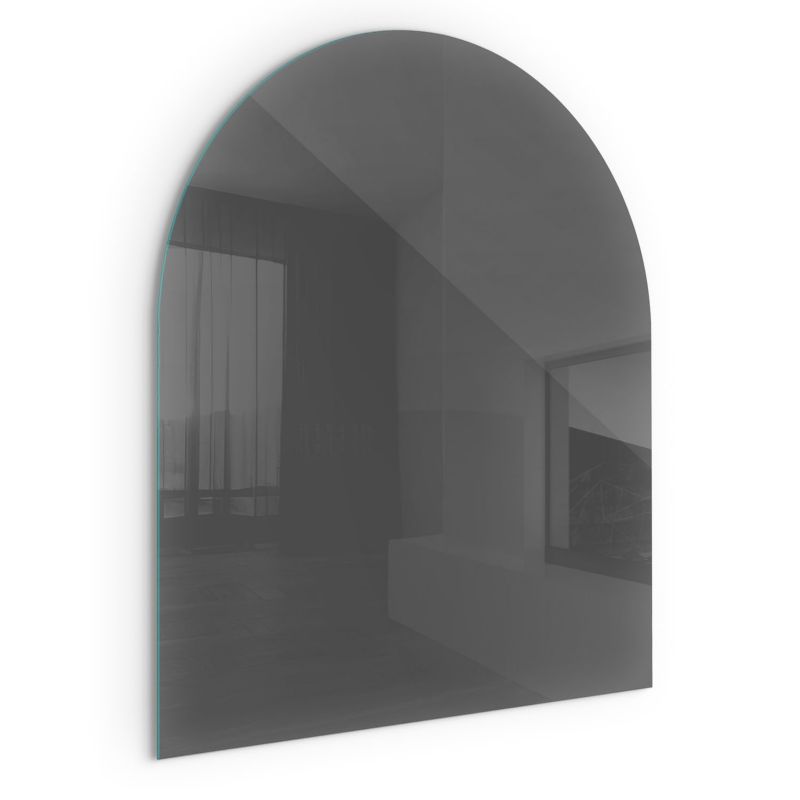 Szklana Podkładka Pod Kominek Półowalny Wallfluent 80x70 cm Szaro-brązowy ton 1 szt.