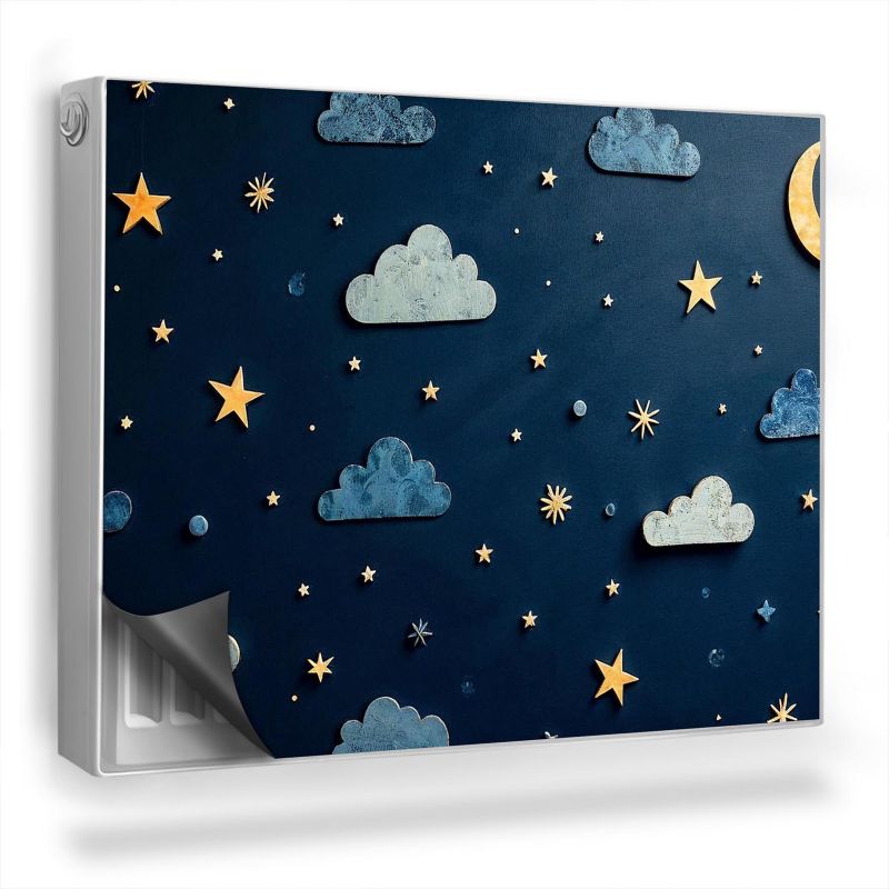 Ozdobny magnes na kaloryfer Wallfluent 80x60 cm Gwiazdy i księżyce 1 szt.