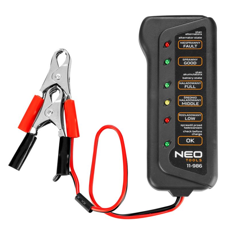 Tester akumulatorów i ładowania NEO TOOLS 12 V LED 1 szt