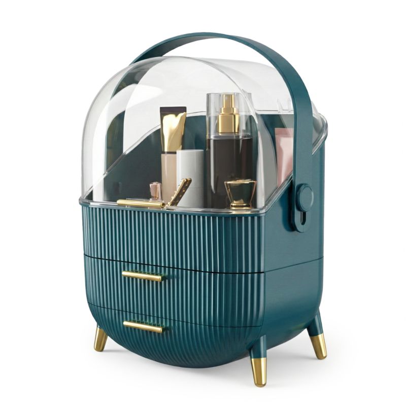 Organizer na kosmetyki Be-active.pl kuferek szkatułka na biżuterię zielony 1 szt.