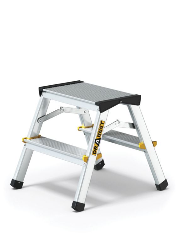 Drabina aluminiowa DRABEST dwustronna profesjonalna 2 stopnie 2x2 udźwig 150 kg 1 szt.