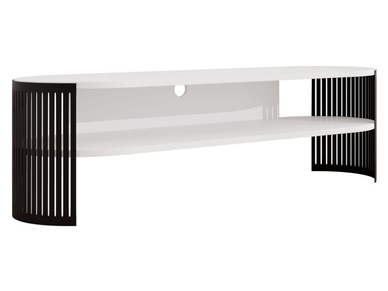 Szafka RTV MIRJAN 24 owalna Fikoli czarny/biel arktyczna 1 szt.