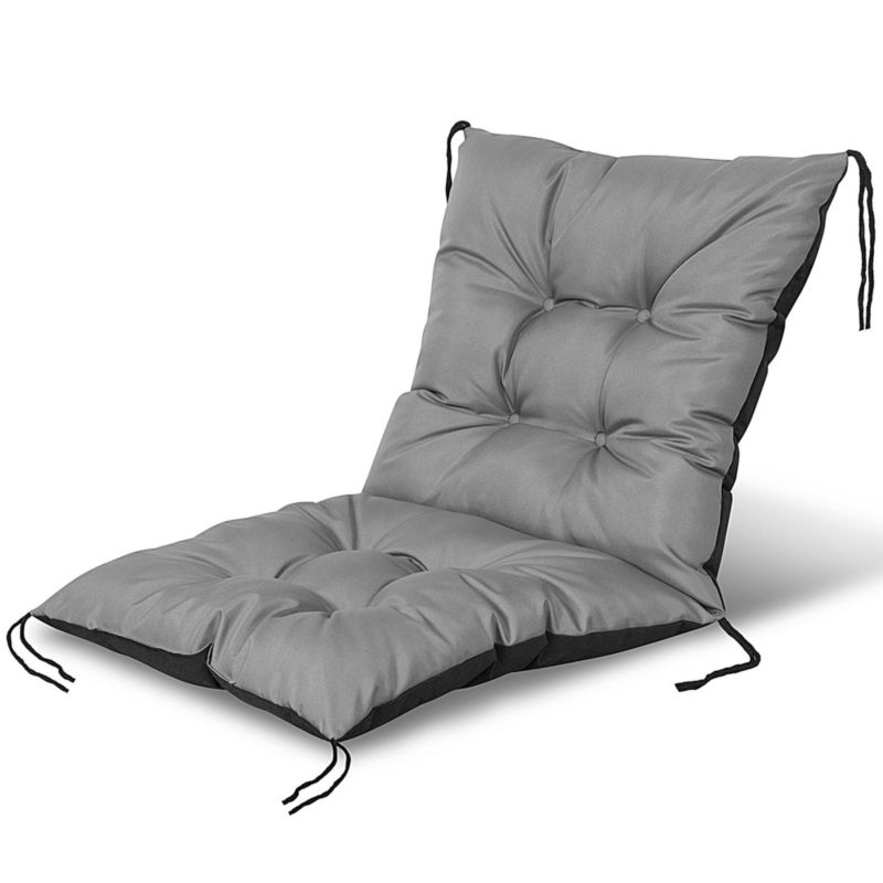 Poduszka EDANTI Na Krzesło Wodoodporna z Troczkami Szara 50x50cm 1 szt.