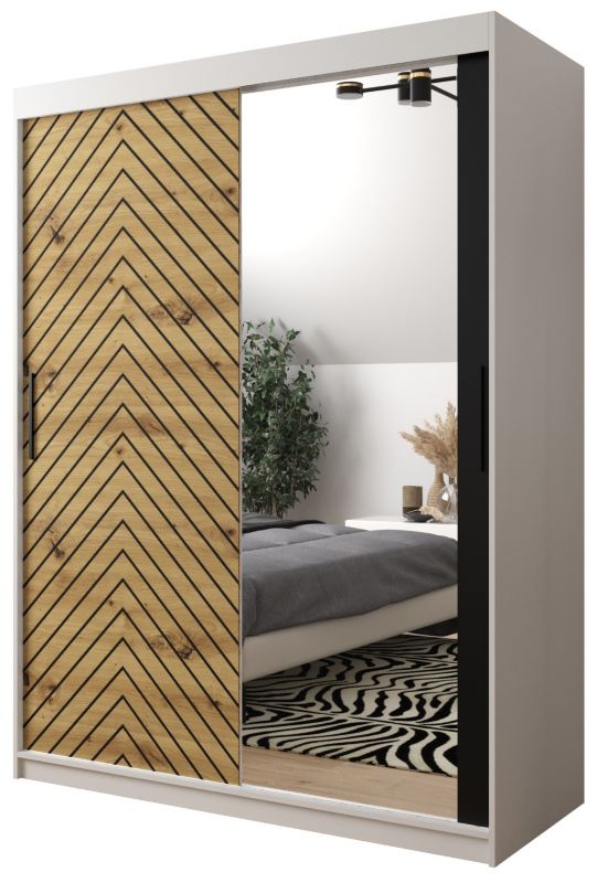 Szafa przesuwna Garderoba Abiks Jodełka 2 150 biały + artisan 1 szt.