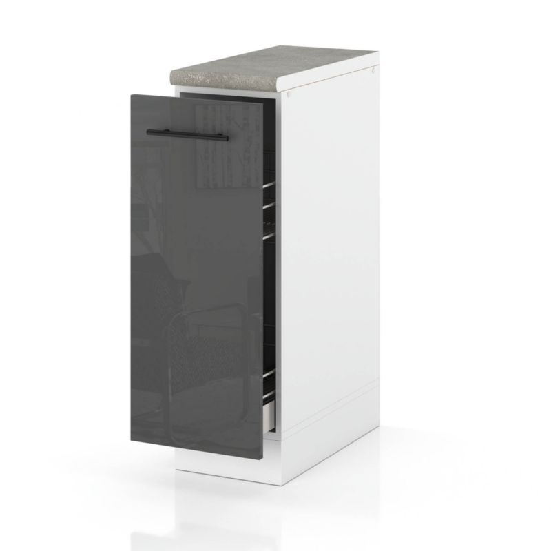 Szafka Kuchenna Hurtownia-Mebli Stojąca Cargo D20 CARGO sPremium 20cm Biały Mat Szary Połysk 20x52x85 cm 1szt.