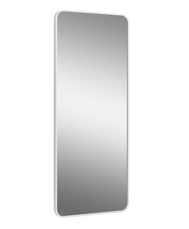 Lustro prostokątne z zaokrąglonymi rogami BD art 120x50 cm biała rama 1 szt.