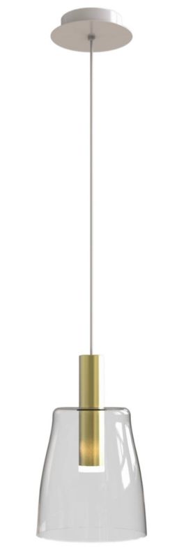 Lampa sufitowa wisząca Candellux Modena złoto-przezroczysty wym: 140 x 15 x 15 cm wbudowany LED 5W 1 szt.