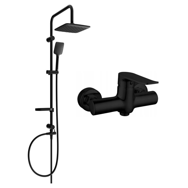 Zestaw prysznicowy natynkowy Mexen Pecos czarny 1 szt.