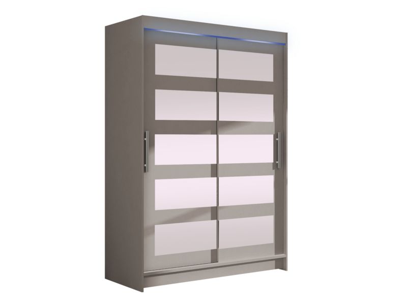 Szafa MIRJAN 24 z drzwiami przesuwnymi Miami IV z oświetleniem RGB kaszmir/lustro 1 szt.