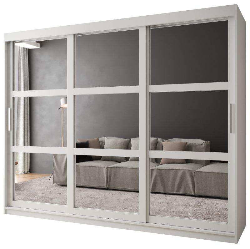 Szafa przesuwna Garderoba Abiks MIROR 250 biały 1 szt.