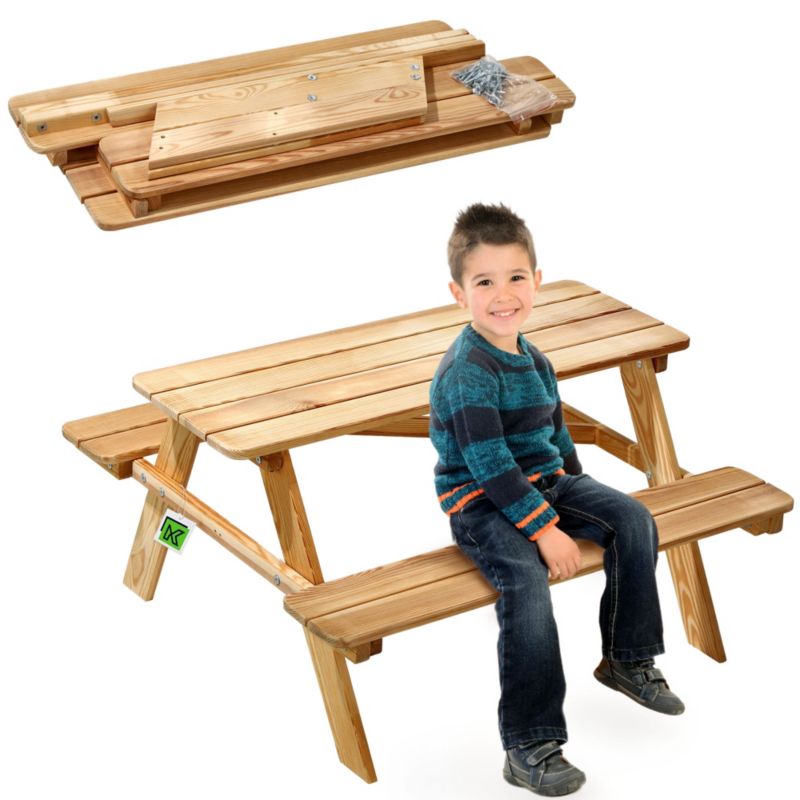 Ławka Ogrodowa KADAX Ławeczka Drewniana Dla Dzieci Ze Stołem Stolikiem Do Ogrodu 1szt.