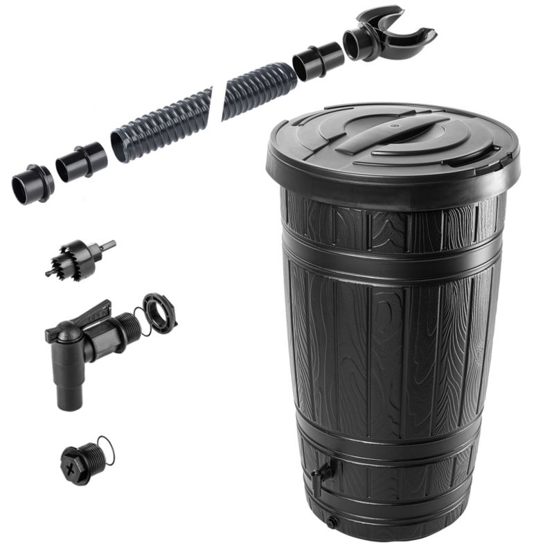 Zbiornik Na Deszczówkę KADAX 265L Wodę Deszczową Beczka Zestaw Z Kranem 1 szt.