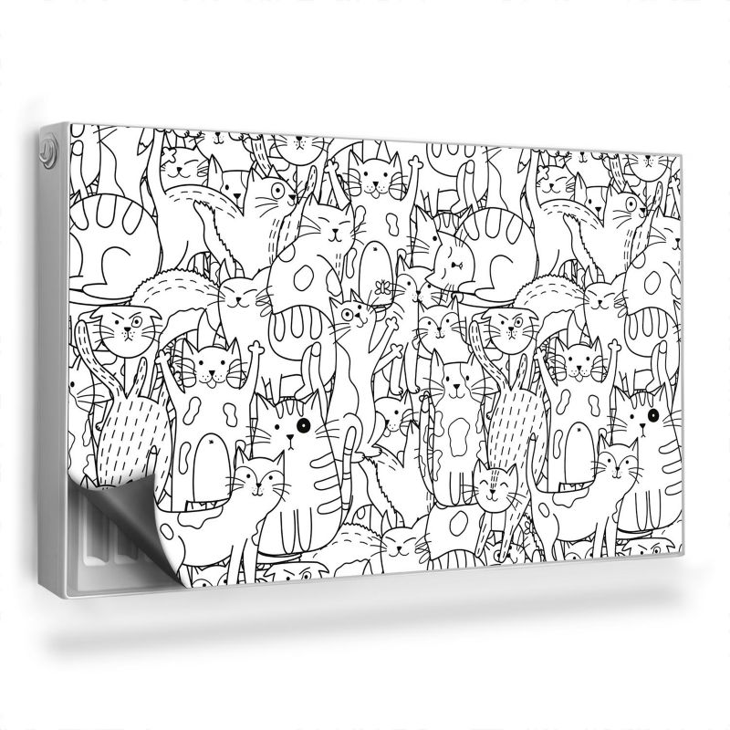 Magnes Na Kaloryfer Wallfluent 100x60 cm Rysowane koty 1 szt.