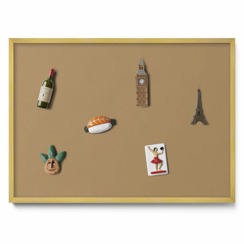 Tablica magnetyczna Tulup 70x50cm Kolor ciemnożółty w złotej ramie 1 szt.