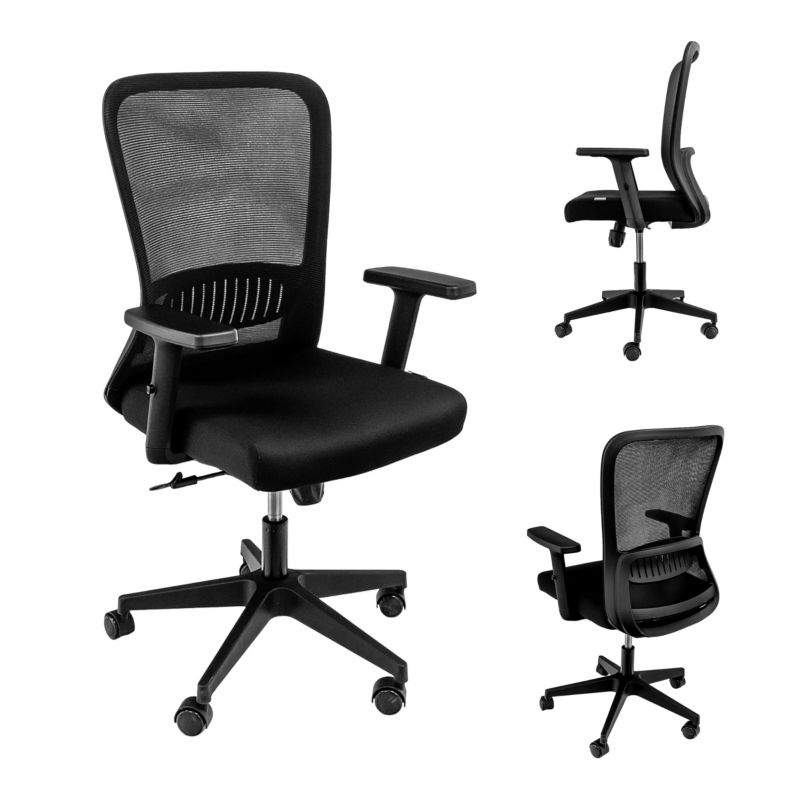 Krzesło Biurowe Obrotowe Furvero Norma Wygodne Ergonomiczne Regulowane Czarne 1 szt.