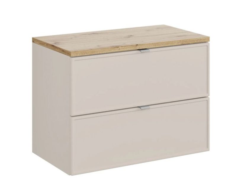 Szafka Comad pod umywalkę nablatową BELLA CASHMERE 82-80-2S z blatem 80 cm kaszmir/dąb artisan 1 szt