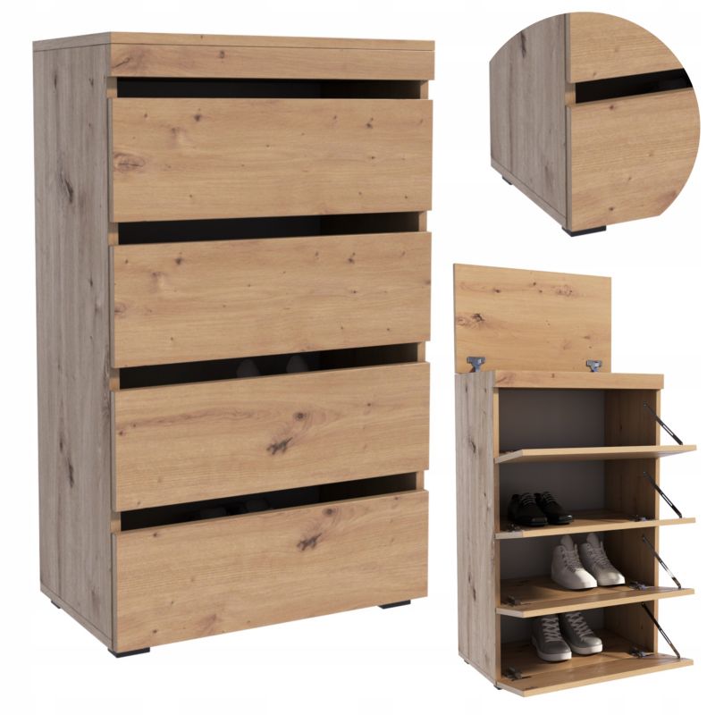 Szafka na buty Matkam regał FIGARO 60 cm Per dąb artisan 1 szt.