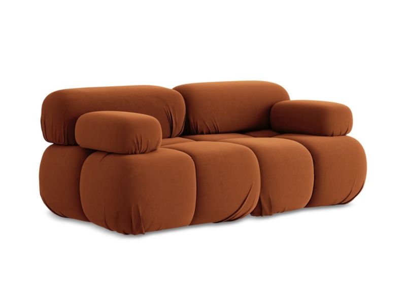 Modułowa sofa 2-osobowa LaMiaSofa SANREMO z tkaniny welwetowej 190x96 cm terakota 1 szt.