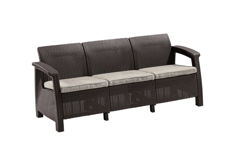 Sofa ogrodowa Keter Corfu Love Seat 3-osobowa brąz, 1 szt.